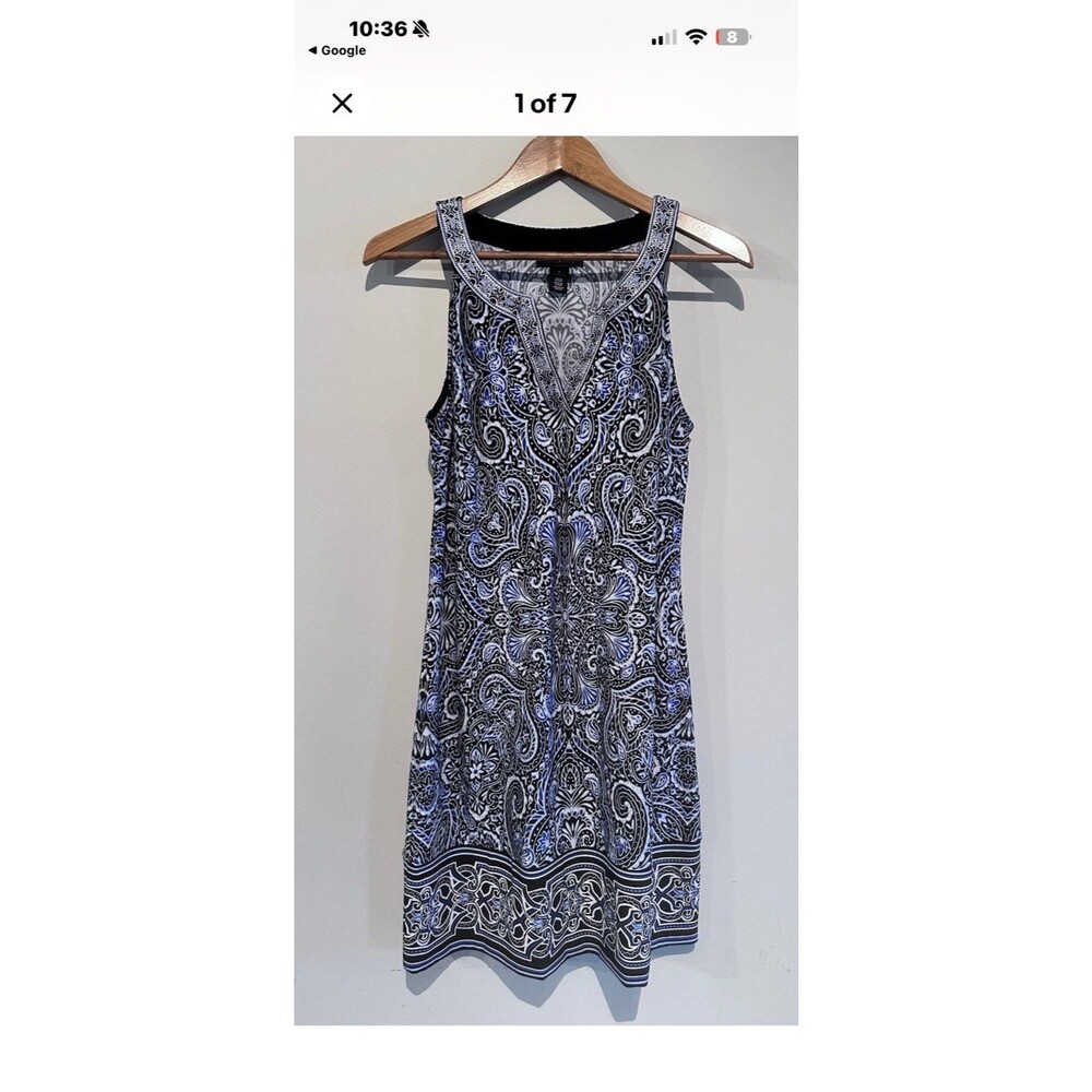 White House Black Market Sleeveless Dress Sz. L Blue